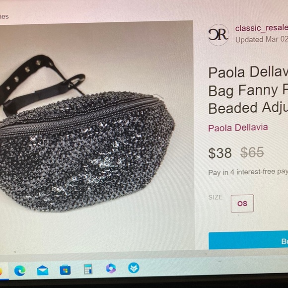 Gorgeous and super cute black sequin Fanny bag - Picture 4 of 4